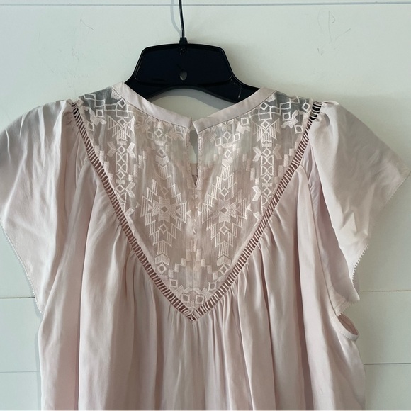 Rebecca Taylor geo Aztec embroidered flutter sleeve blouse top 15671 - Picture 6 of 10